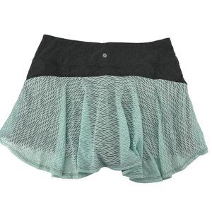 Bally Athletic Skort Womens Size XL Gray Aqua Blue Ruffle Vented Active Tennis